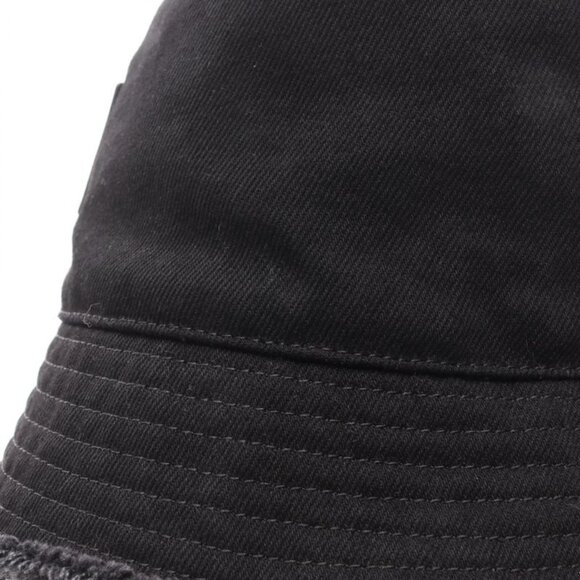 Loewe Hat Frayed Bucket Hat Leather Logo Patch Black Denim main image 5